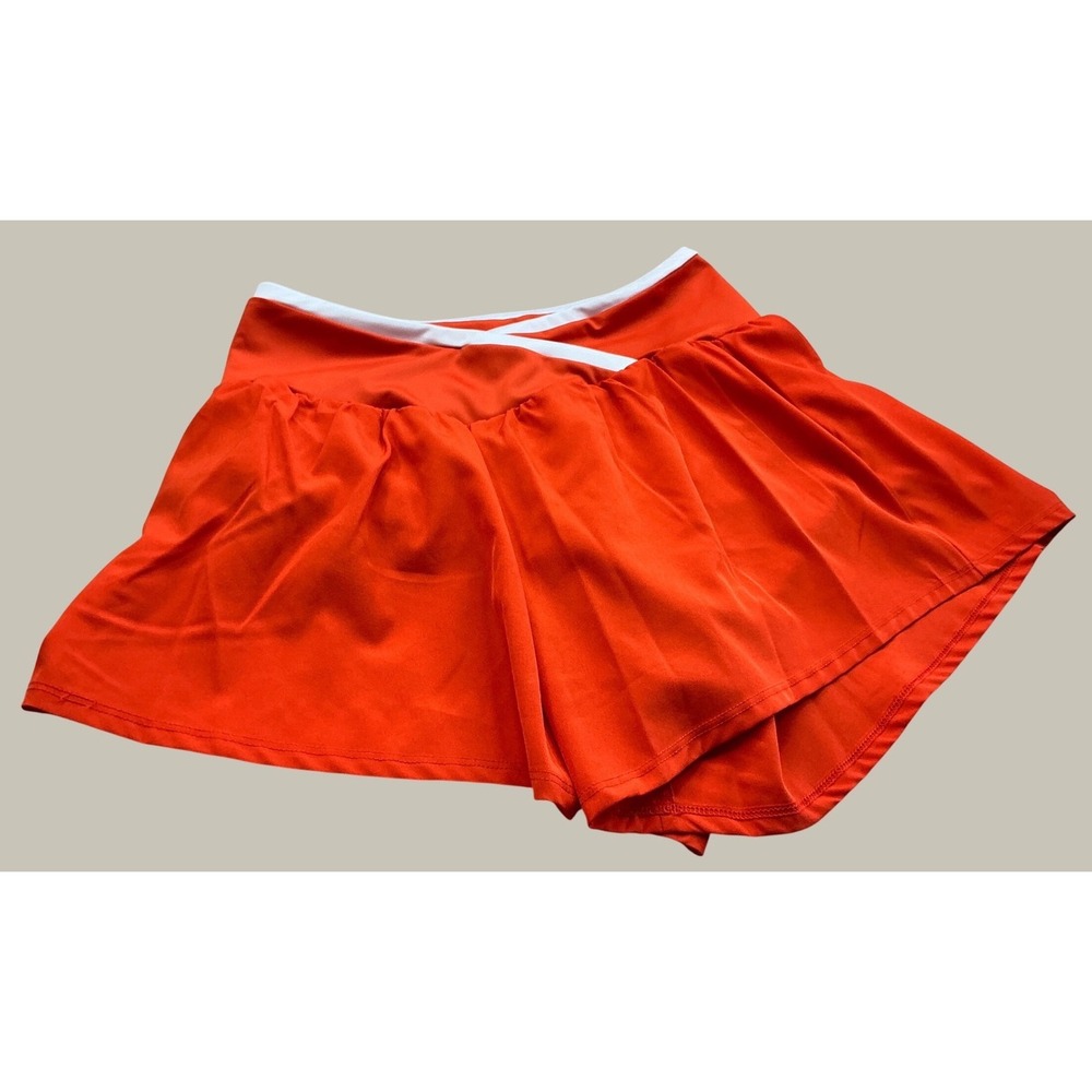 Juicy Couture Sport Skort Orange White Crossover Waist Athletic Skirt Size M